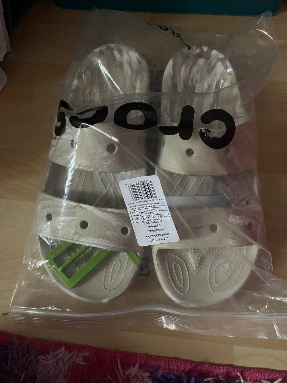 CROCS Adult Unisex Size 10/12 Classic Marble  Bone/Multi Color Sandals- New